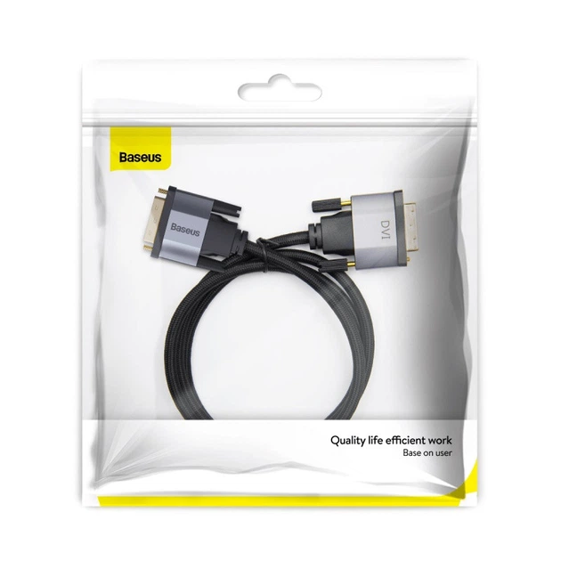 Кабель Baseus Enjoyment Series DVI Male To DVI Male bidirectional Adapter Cable 2m / Dark gray