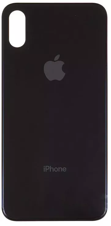 Back panel of the iPhone XS case, black, without removing the camera frame, big hole