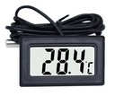 Digital electronic thermometer with a remote sensor, black
