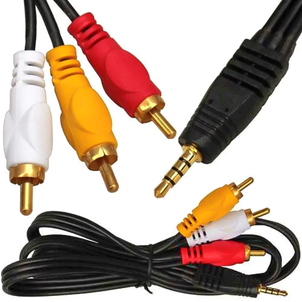 Stereo cable 3.5 to 2 RCA (tulip), length 1.2 meters