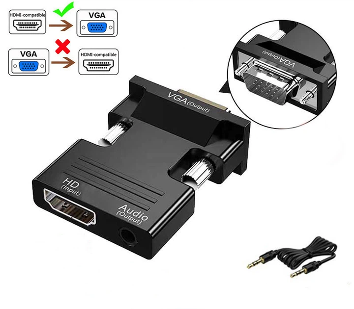 Конвертер з HDMI на VGA OUT Black (6737)