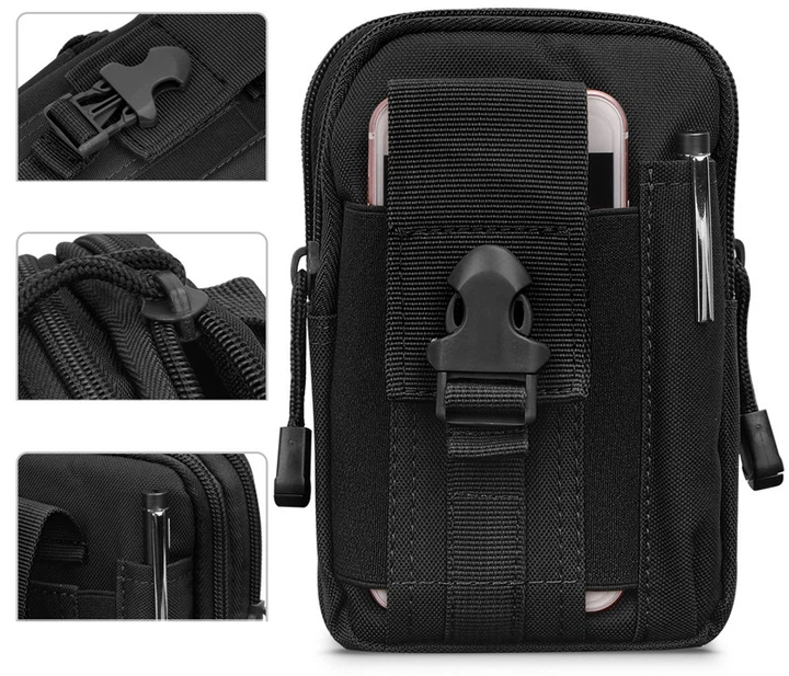 Поясна сумка-органайзер Eagle M01 із системою Molle Black