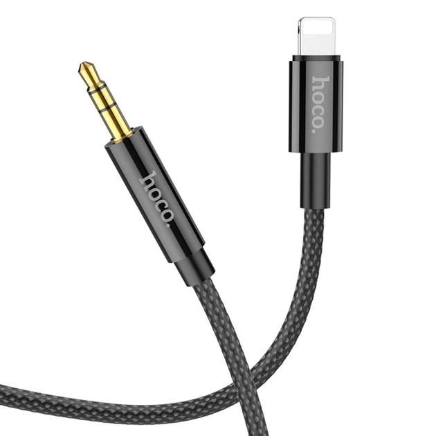 Кабель Aux Hoco UPA19 Lightning (Чорний)