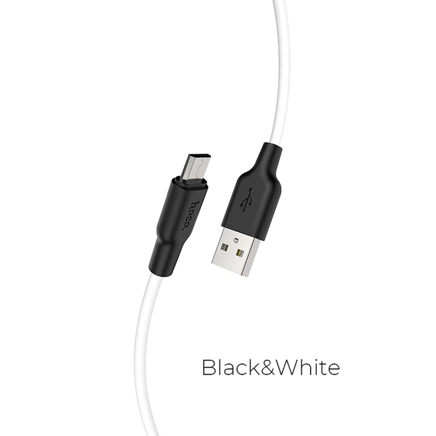USB Cable Hoco X21 Silicone Micro 2m (Black-White)