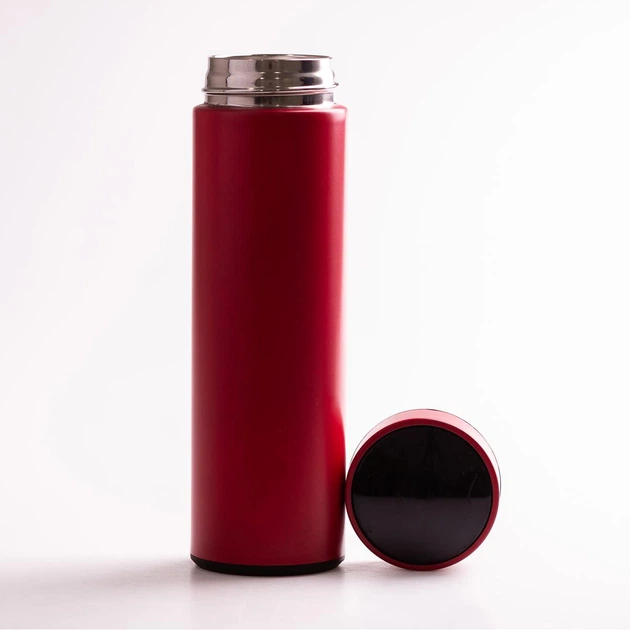 Thermos with temperature indicator 500ml (Burgundy)