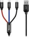 USB Кабель Baseus Three Primary Colors 3-in-1 5A (1.2m) (black)