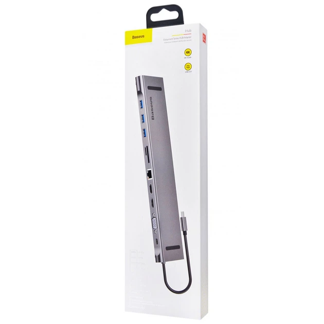 Baseus Enjoyment Series Type-C Notebook USB Hub (PD/HD4K*2/VGA/RJ45/SD/TF/USB*3/Adapter)