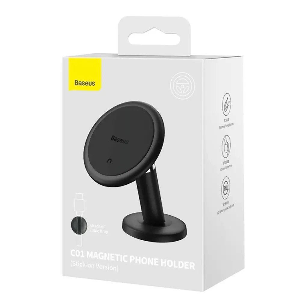 Тримач в машину Baseus C01 Magnetic Stick-on Version Car Mount (black)