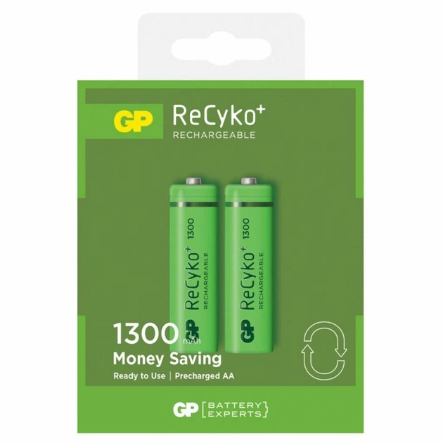Акумуляторна батарея AA (R-6) GP ReCyko1300mAh (130AAHCE-2GBE2) (2шт на блістері)