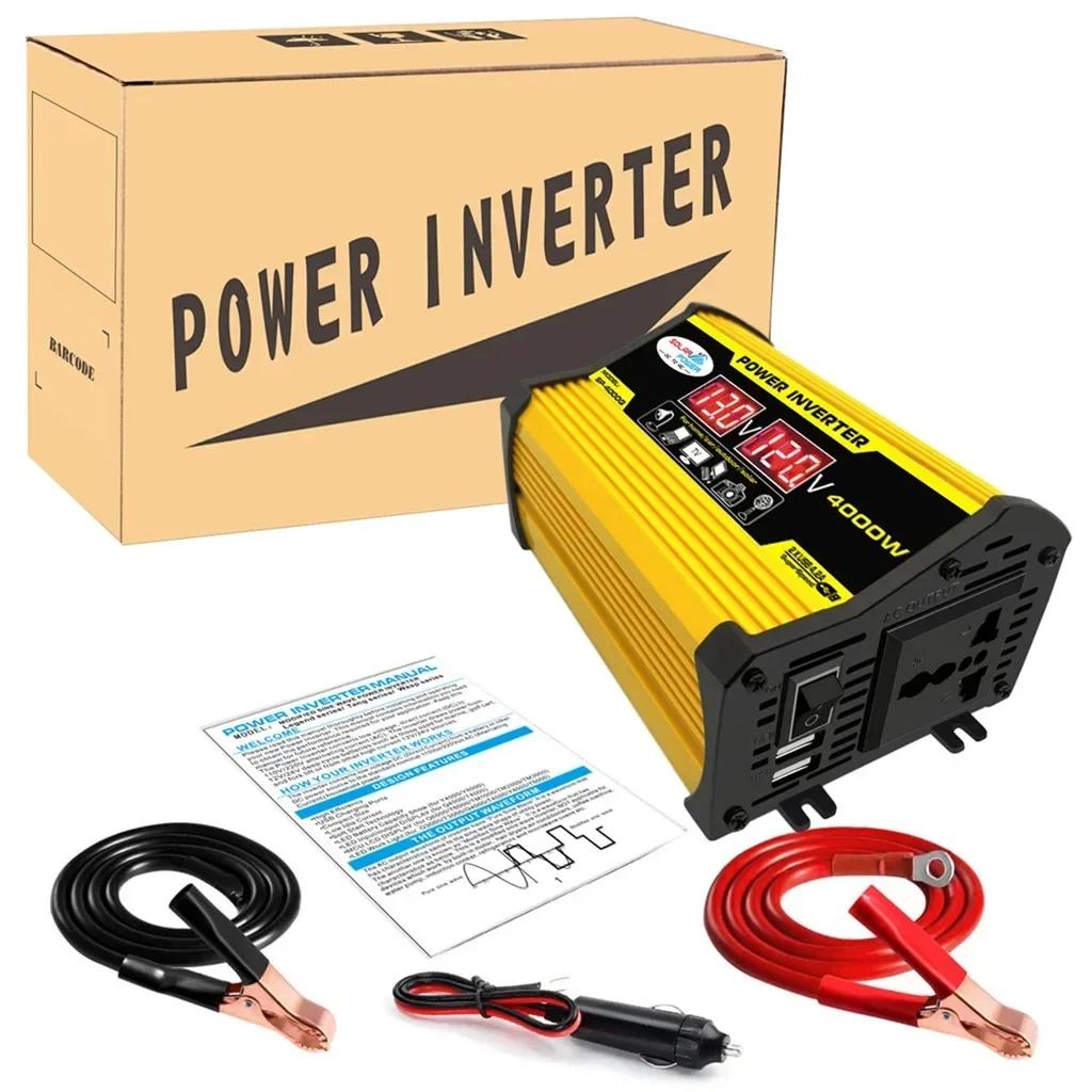 Power Inverter 4000W DC 12V To AC 220V Transformer з USB Universal Socket Charge with LED Display for RV