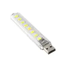 Mini flashlight with 8 LEDs, USB lamp, LED