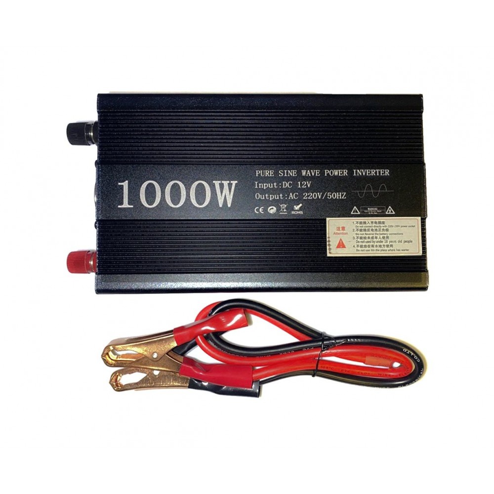 Інвертор перетворювач напруги SW12-220 1000W DC 12V - AC 220V чиста синусоїда