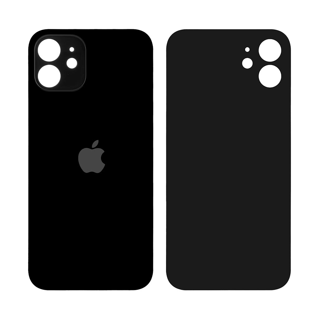 Задня кришка Apple iPhone 12, великий виріз під камеру, Black