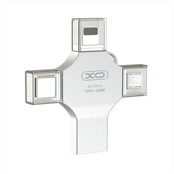 USB flash drive XO DK04 USB2.0 4 in 1 64GB (Steel)