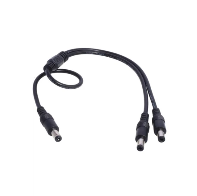 Power cable splitter for router DC 5.5x2.1 to 2 DC 5.5x2.1 0.5m black