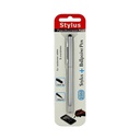 Capacitive stylus PS100, with ballpoint pen, metal, light gray