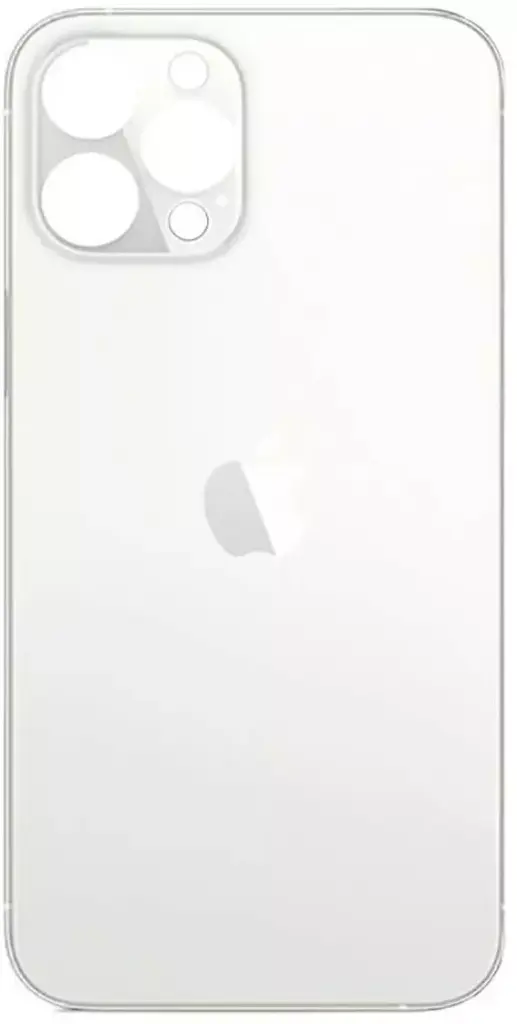 Задня панель корпусу для iPhone 12 Pro Max, срібляста, біла, не потрібно знімати скло камери, big hole, silver