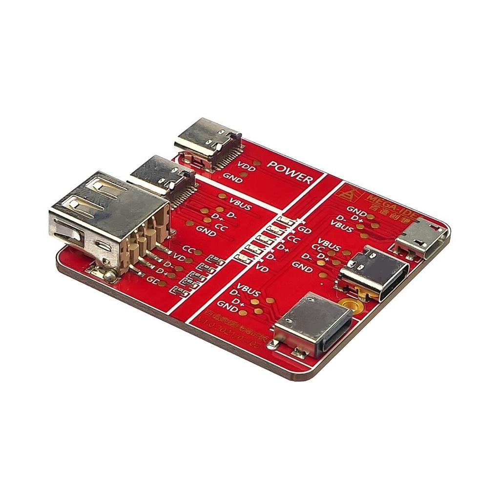 Mega-Idea test board for testing Lightning/Type-C/Micro USB cables