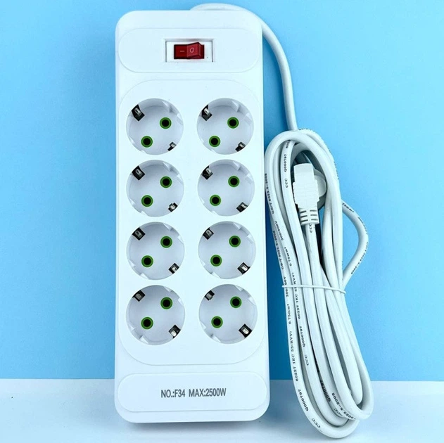 Extension cord Donglixia F33 for 6 outlets 4m (White)