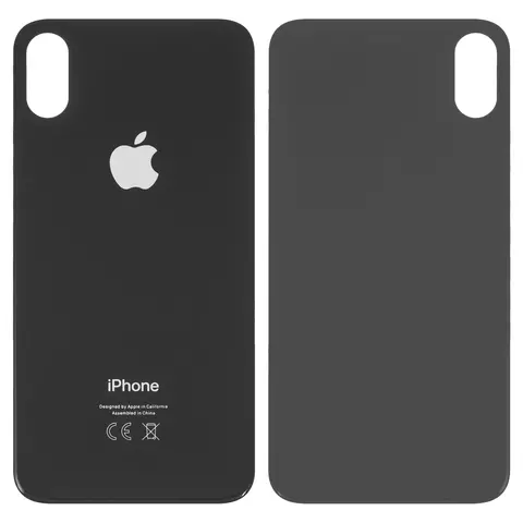 Задня панель корпусу для iPhone X, чорна, не потрібно знімати скло камери, big hole