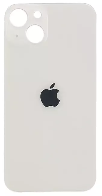 Заднє скло корпусу Apple iPhone 13 mini Starlight (біле) (Big hole)