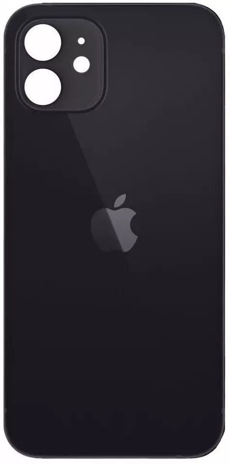 Заднє скло корпусу Apple iPhone 12 Mini Black (чорне) (Big hole)