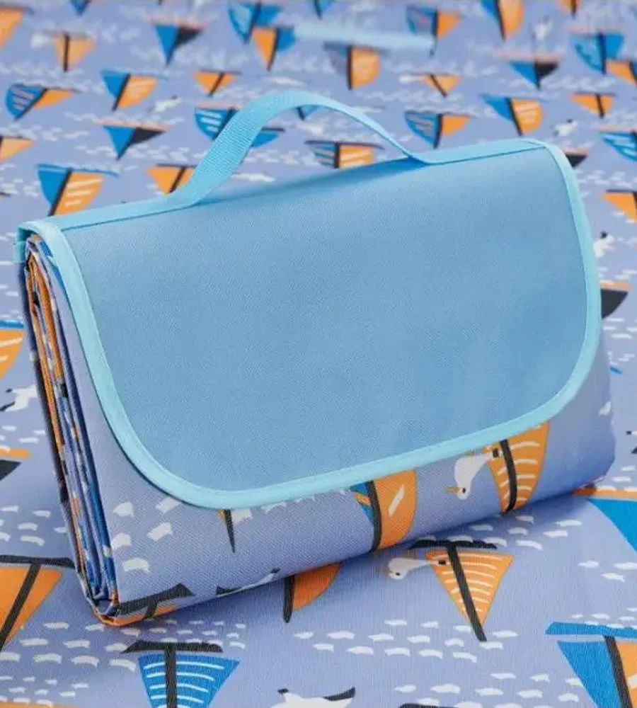 Складаний килимок (покривало) сумка для пікніка / пляжу Folding Rud 200х193 Blue