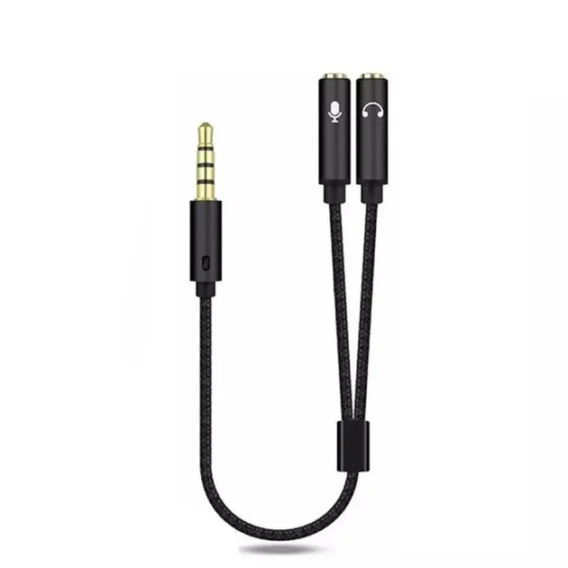 AUX-перехідник KY-191 Headset and Voice 3.5mm to 3.5mm аудіо сплітер
