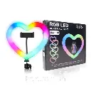 Кільцева світлодіодна Led Лампа 26см JM26-10 Серце із затискачем для телефону