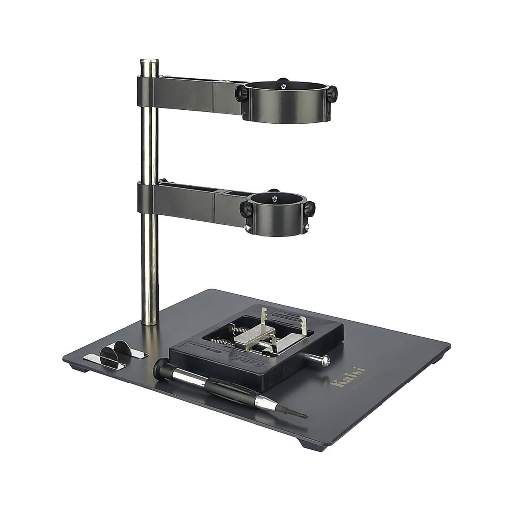 Hair dryer holder (third arm) Kaisi F-204 (mounting ring diameter 41mm and 63mm) with 2 board holders
