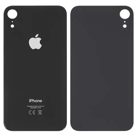 Back panel for iPhone XR, black, no need to remove the camera glass, big hole