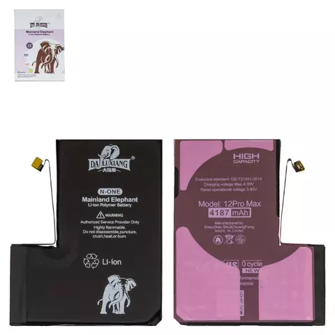 Da Luxiang Battery for iPhone 12 Pro Max, Li-ion, 3.8V, 4187mAh