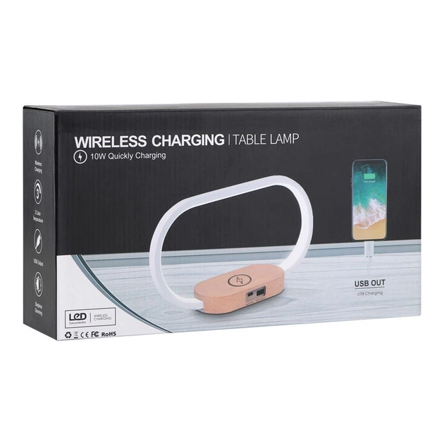 Бездротовий Зарядний пристрій WR08 3in1+Lamp/Clock/Wireless 10W (Коричневий)