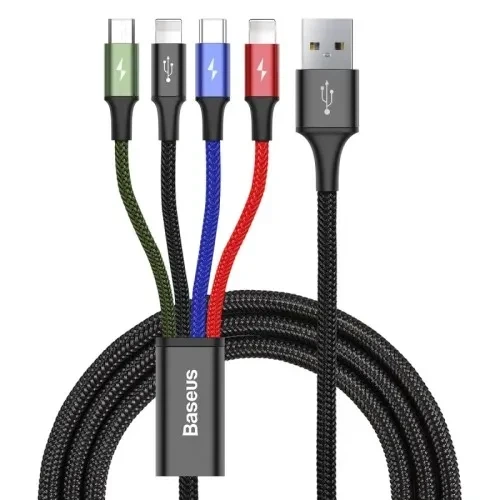 USB кабель Baseus Fast 4-in-1 Cable (Lightning(2)+Type-C+Micro) 3.5A (1.2m)