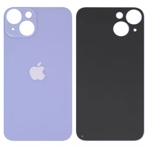 Задня панель корпусу для iPhone 14, фіолетова, не потрібно знімати скло камери, big hole