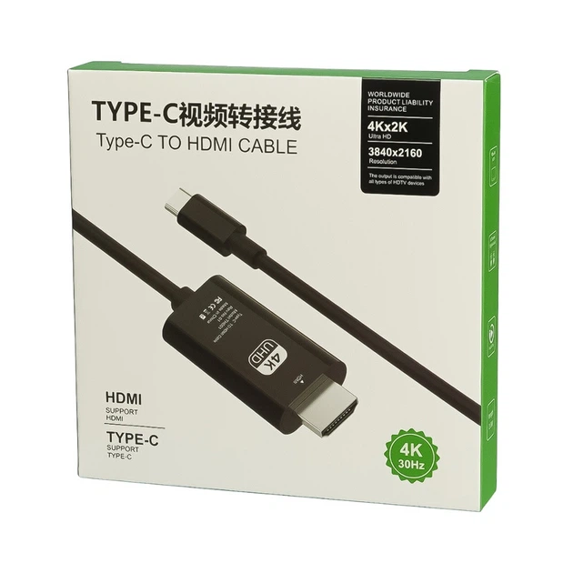 Адаптер перехідник Type-C - HDMI 1.8m чорний