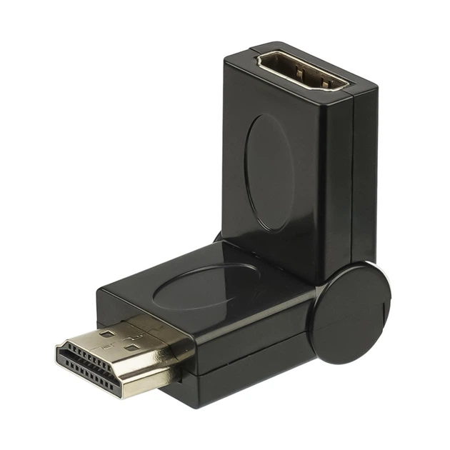 Перехідник HDMI-HDMI поворотний 180 чорний