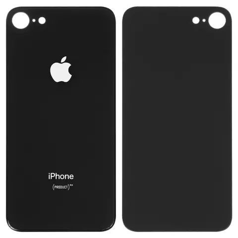 Задня панель корпусу для iPhone 8, чорна, не потрібно знімати скло камери, big hole