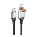 Кабель Hoco U128 2в1 USB/ Type-C to Type-C чорний