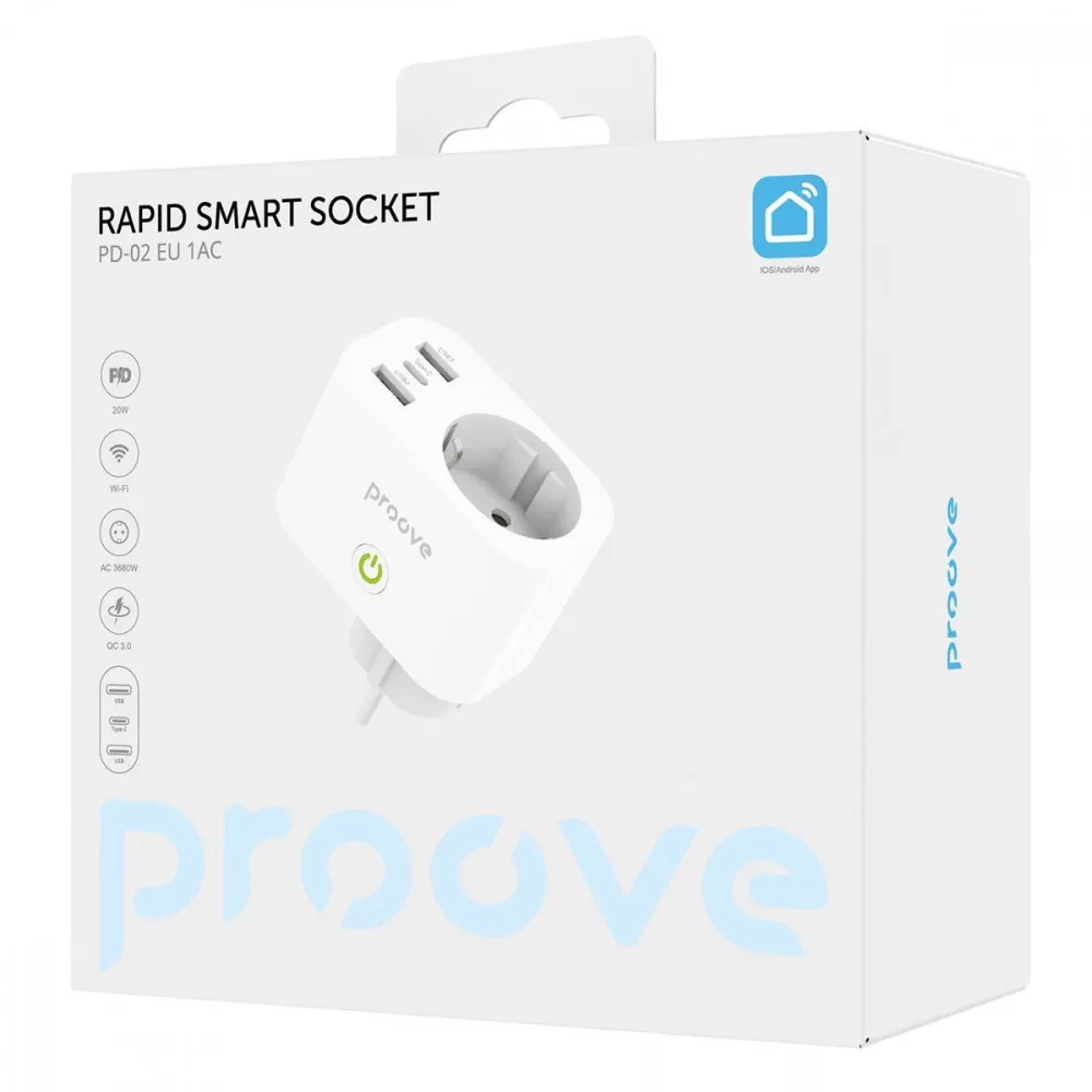 Розумна розетка Proove Rapid Smart Socket PD-02 EU 1AC
