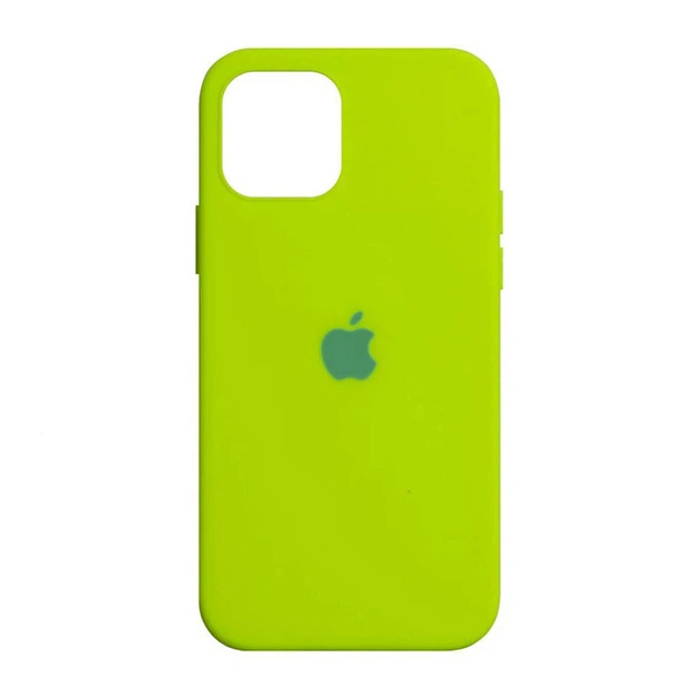 Silicone Case Original Full Protective Metal Frame (AA) Box iPhone 12-12 Pro (2020) light green