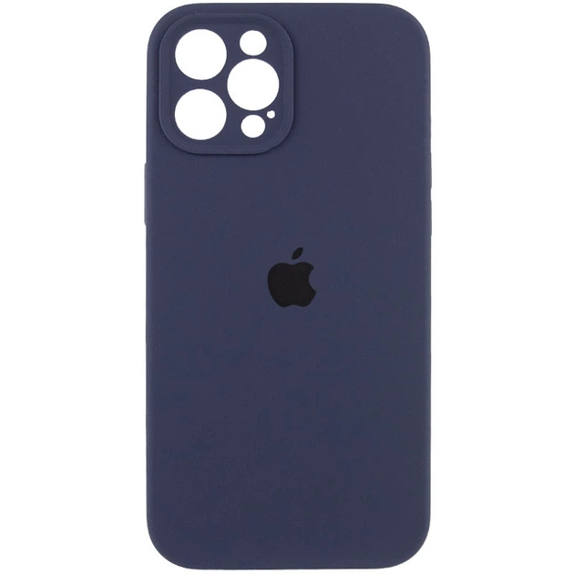 Накладка Silicone Case  Full Protective Metal Frame (AA) Box IPhone 12 Pro Max 2020 6.7" темно синій