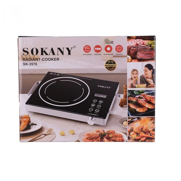 Infrared electric tabletop glass-ceramic stove 2000 W timer Sokany SK-3569