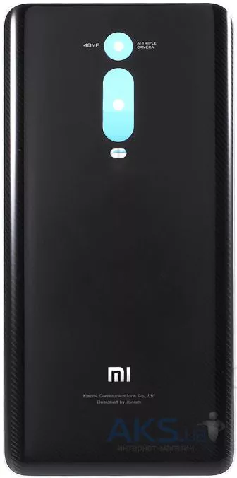 Back cover for Xiaomi Mi 9T, Mi 9T Pro, black, Mi Logo, M1903F10G