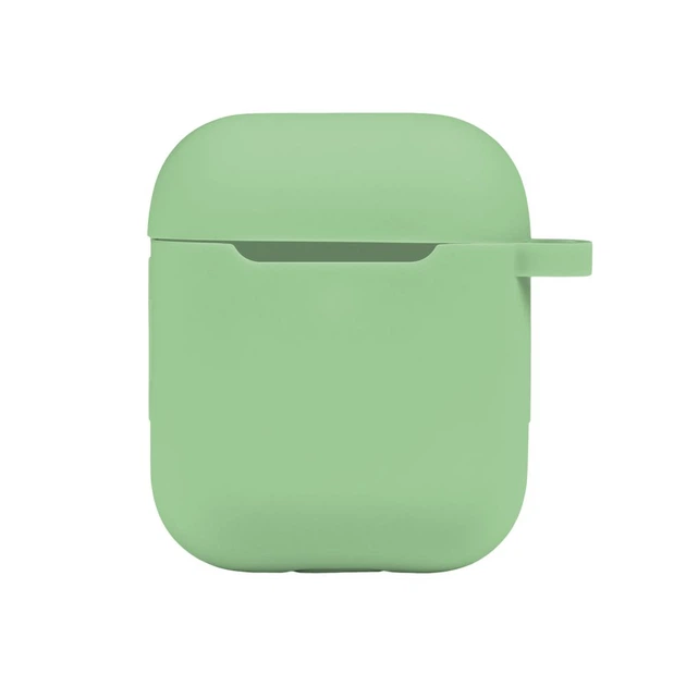 Silicone AirPods 1/2 case with mint carabiner (Mint Green)