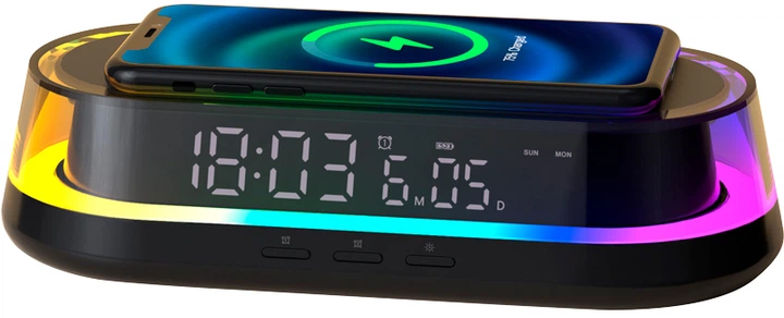 Desk clock with wireless charging Gelius Time Bridge 2 GP-SDC02