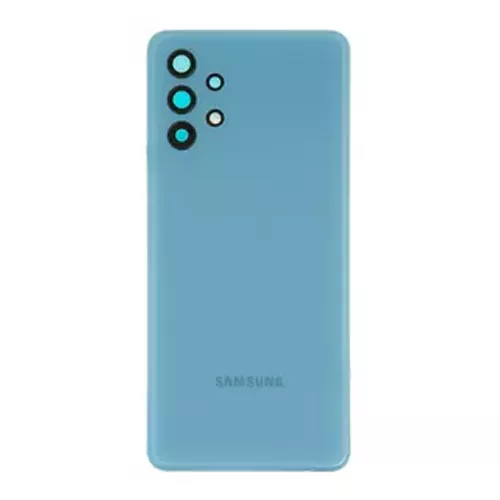Задня панель корпусу Samsung A325 Galaxy A32, синя, зі склом камери