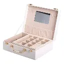 Jewelry box 24*19*8 cm made of eco-leather, white
