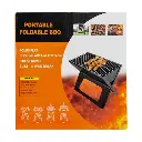 Portable folding grill with chrome grill