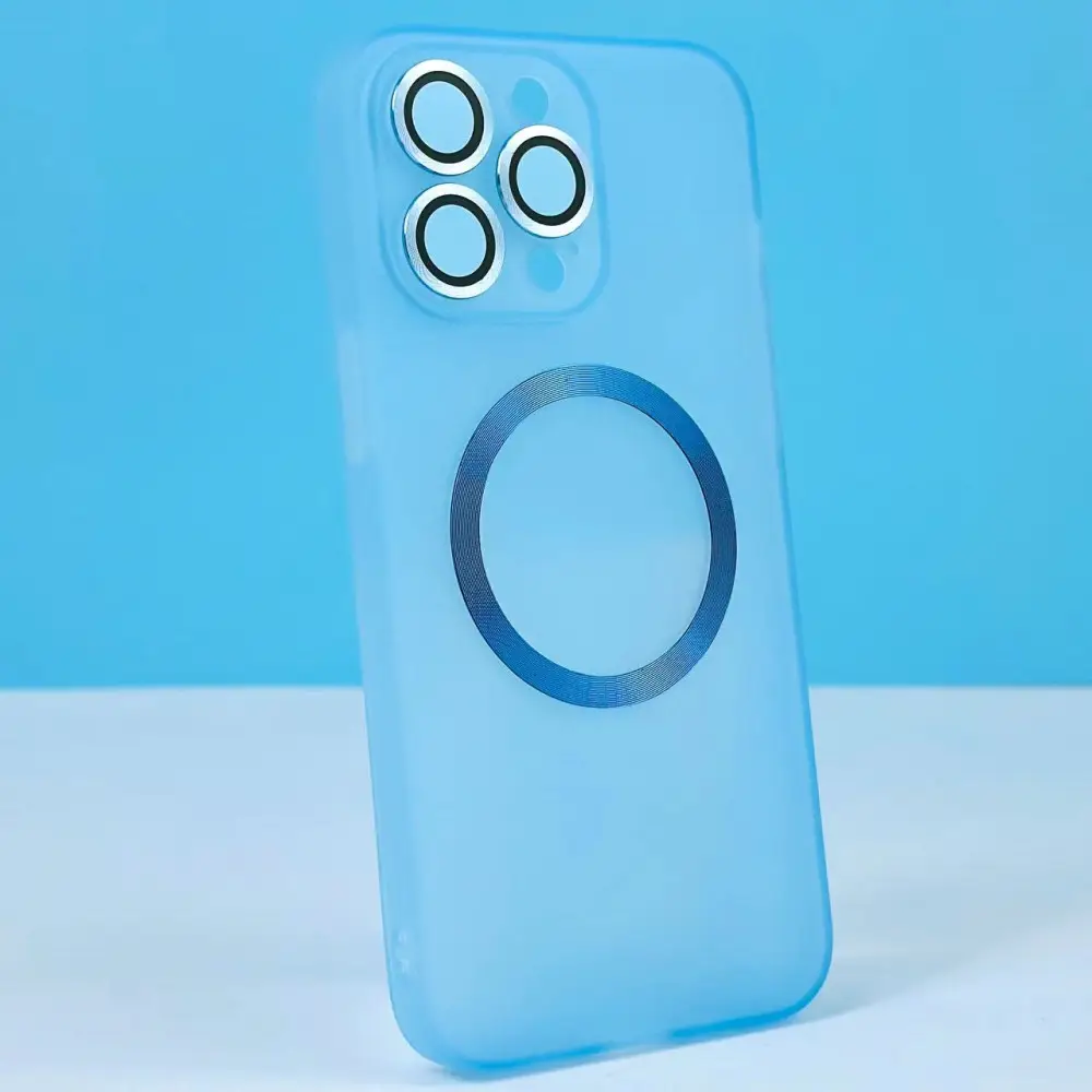 XO K22 CD pattern iron ring TPU MagSafe Box iPhone 15 Pro blue